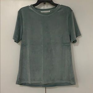Light blue velvet top